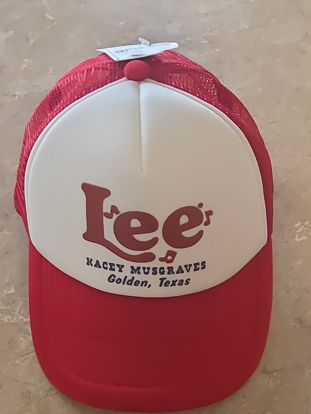 Lee Red and White Kids Trucker Hat with Kacey Musgraves Logo